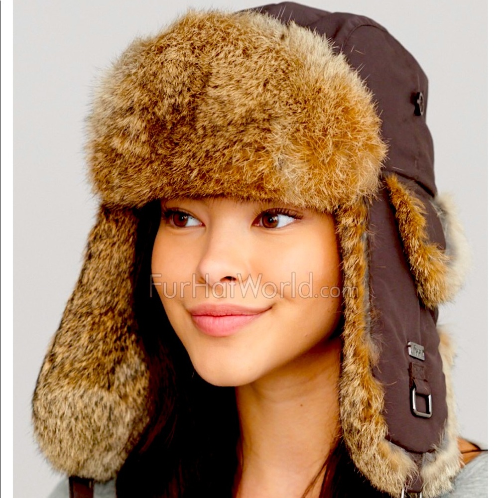 Faux fur army green hat